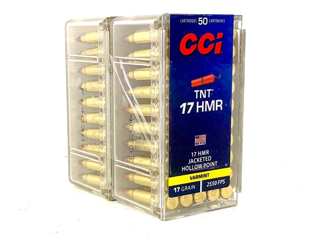 100rds CCI Varmint 17HMR 17Gr JHP Ammo