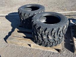 "ABSOLUTE" Set of Unused 10-16.5 Skid Steer Tires