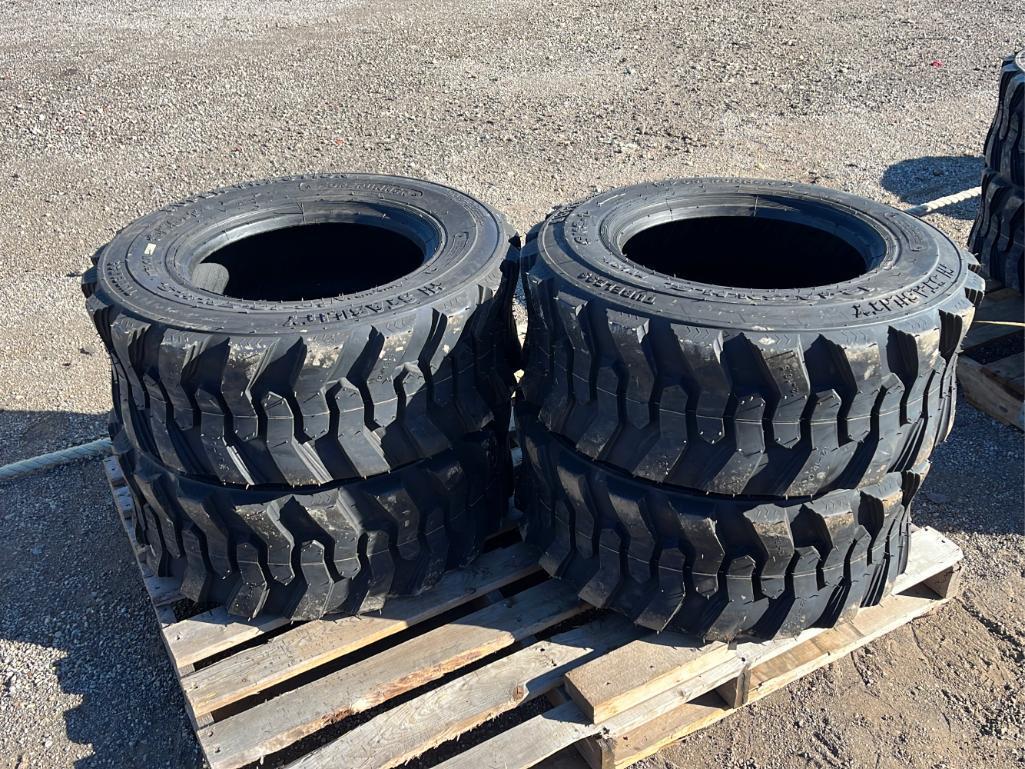 "ABSOLUTE" Set of Unused 12-16.5 Skid Steer Tires