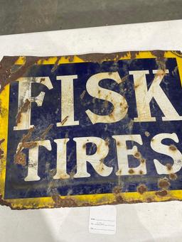 25"x20" Fisk Tires Double Sided Tin Sign