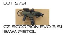 CZ Scorpian EVO 3 S1 9MM Semi Auto Pistol