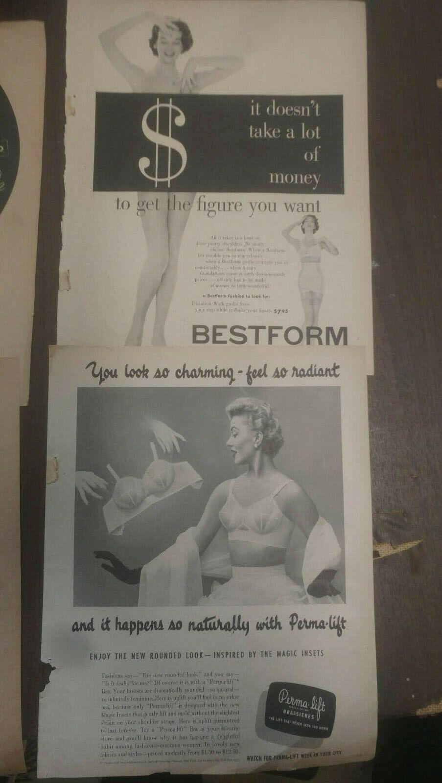 1940s-50s lot of 4 full page lingerie ads