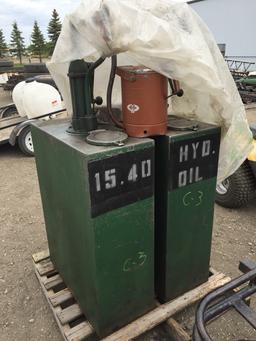 2-Phillips 50 Gal. Oil Dispensers w/Pumps