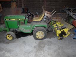 John Deere 318 Hydro with Mower Deck & Tiller