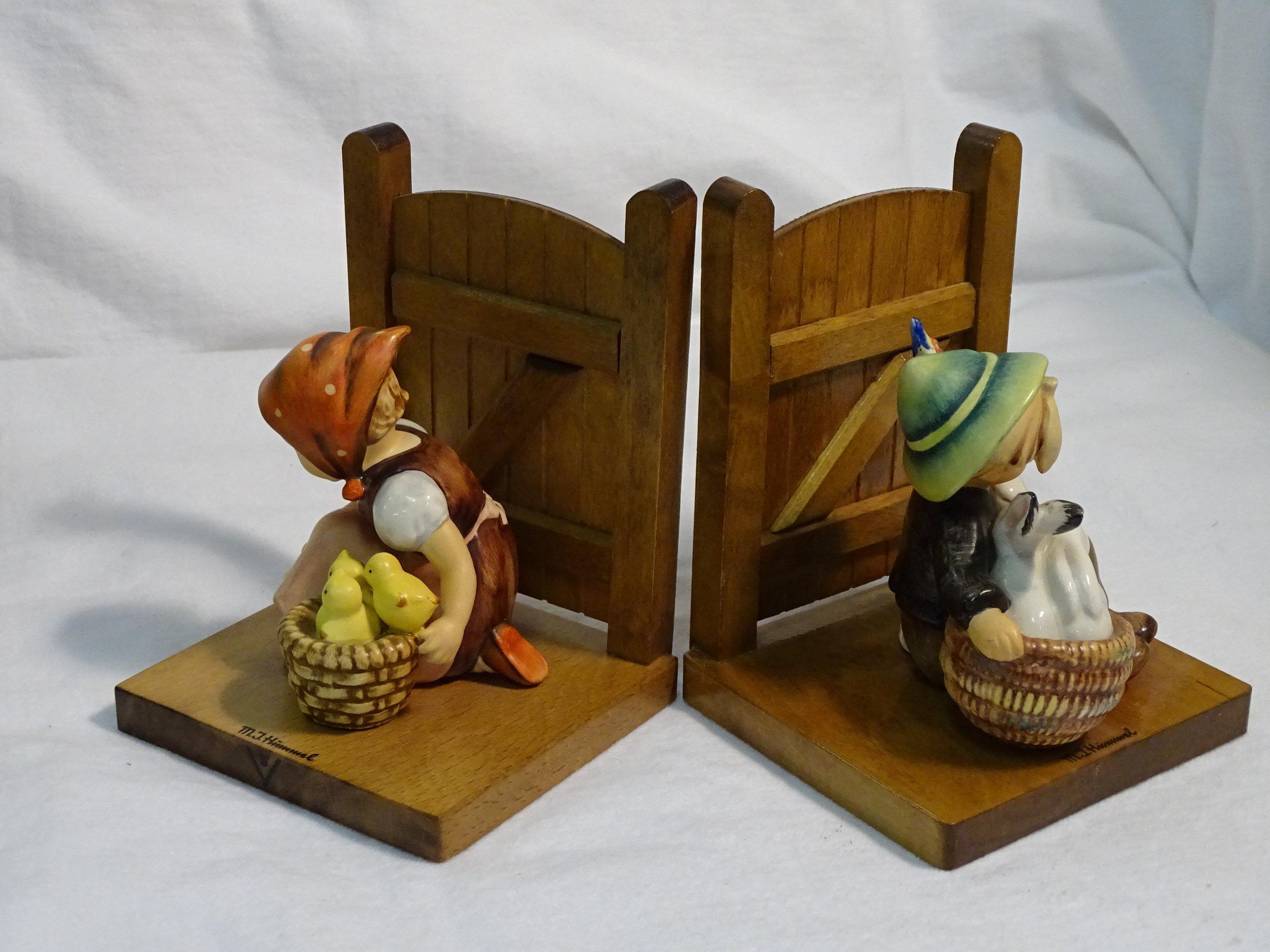 M.I. Hummel Bookends "Playmate and "Chick Girl"