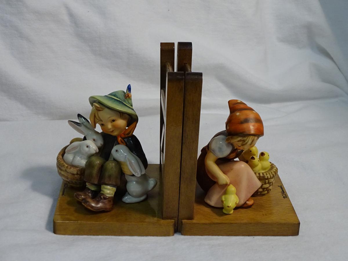 M.I. Hummel Bookends "Playmate and "Chick Girl"