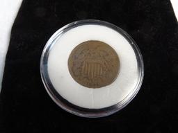 1864 United States 2 Cent Coin.