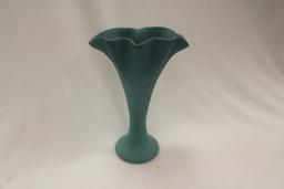 Van Briggle Fan Vase, Turquoise