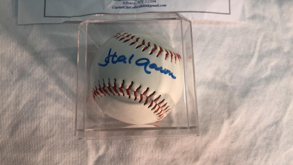 Hank Aaron Autographed Baseball