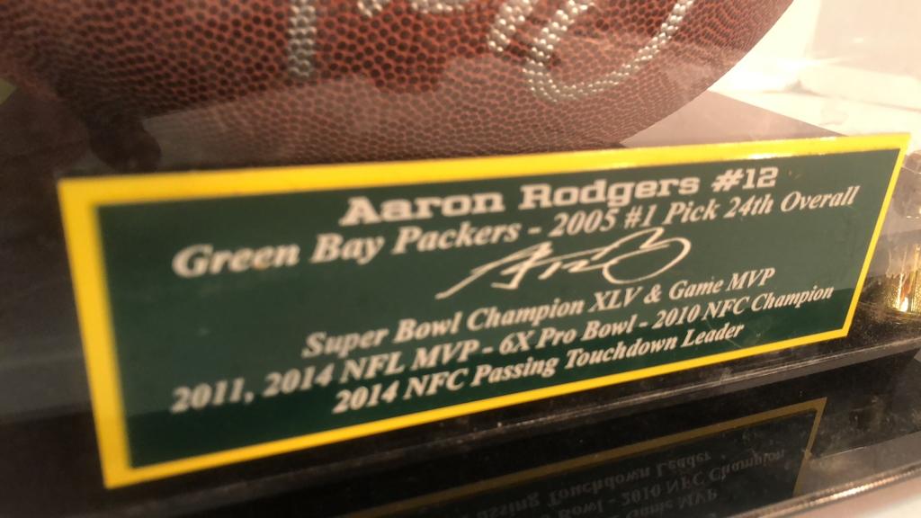 Aaron Rodgers Autographed Football.