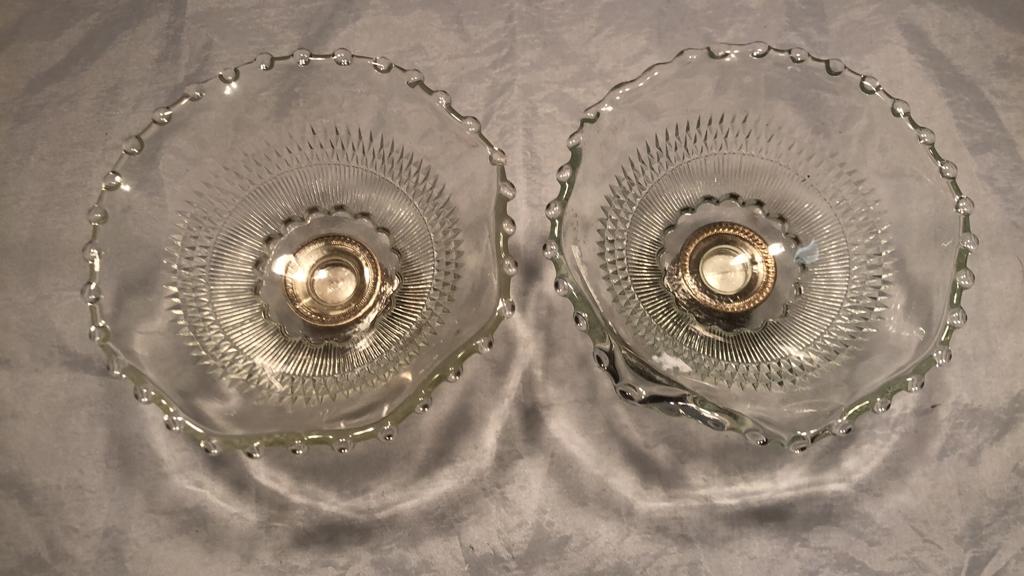 Set of 2 Weighted Sterling Silver and Glass