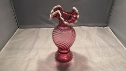 Cranberry Glass Vase.