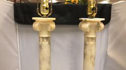 Pair of Alabaster Lamps