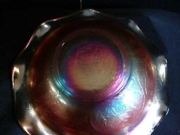 Merigold Carnival Glass Ruffled Candy Bowl