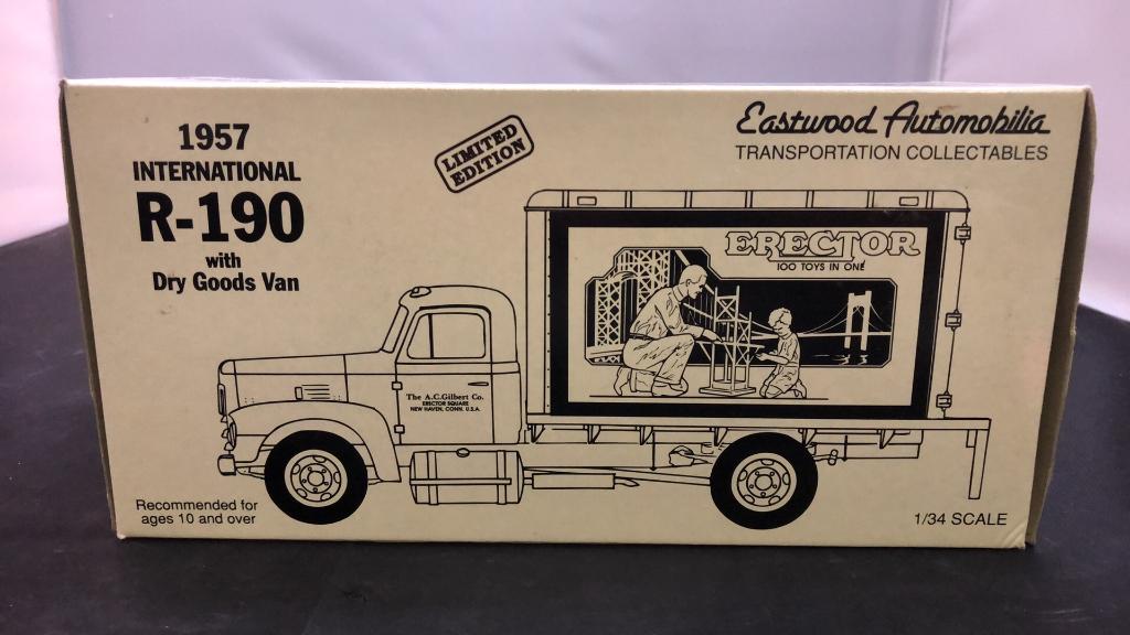 1957 International R-190 with Dry Goods Van Die-Cast Replica.