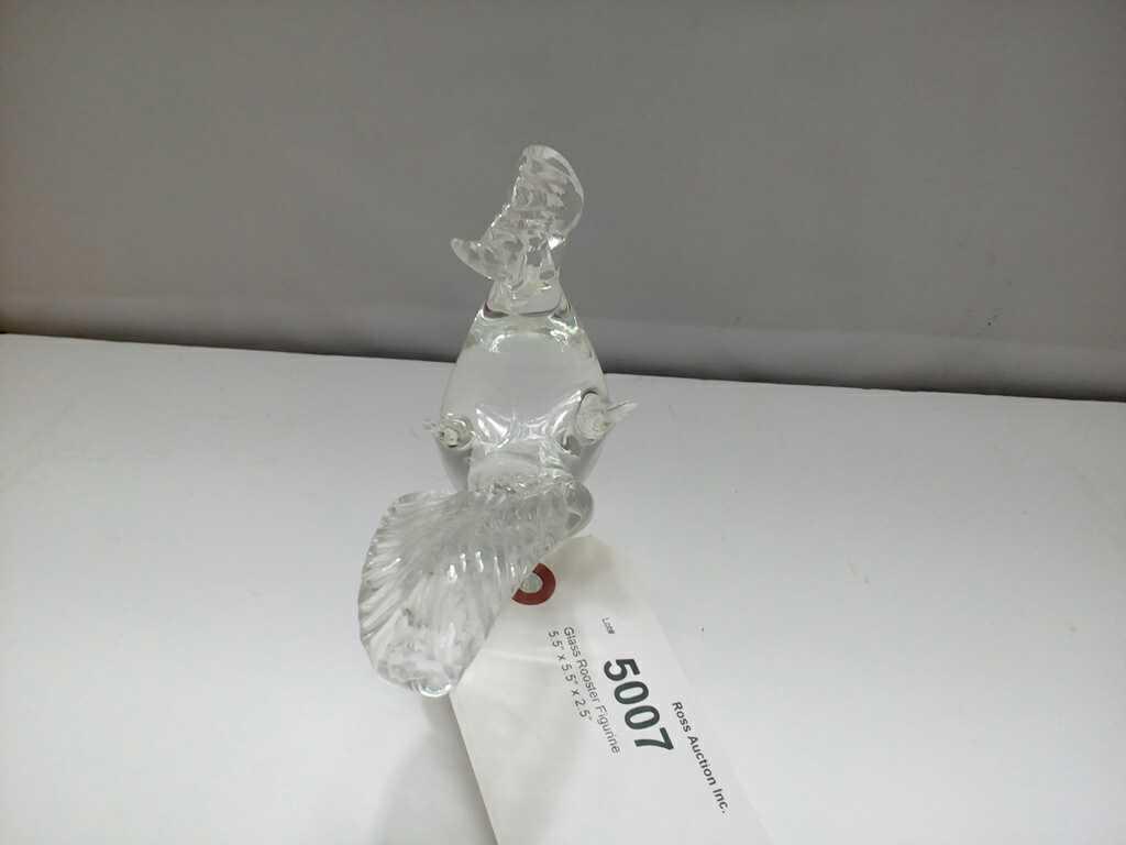 Glass Rooster Figurine