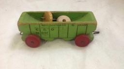 Vintage Windup Wooden Train