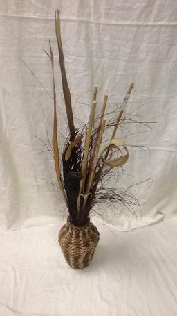 Rustic Floral Arrangement in Basket Style Vase