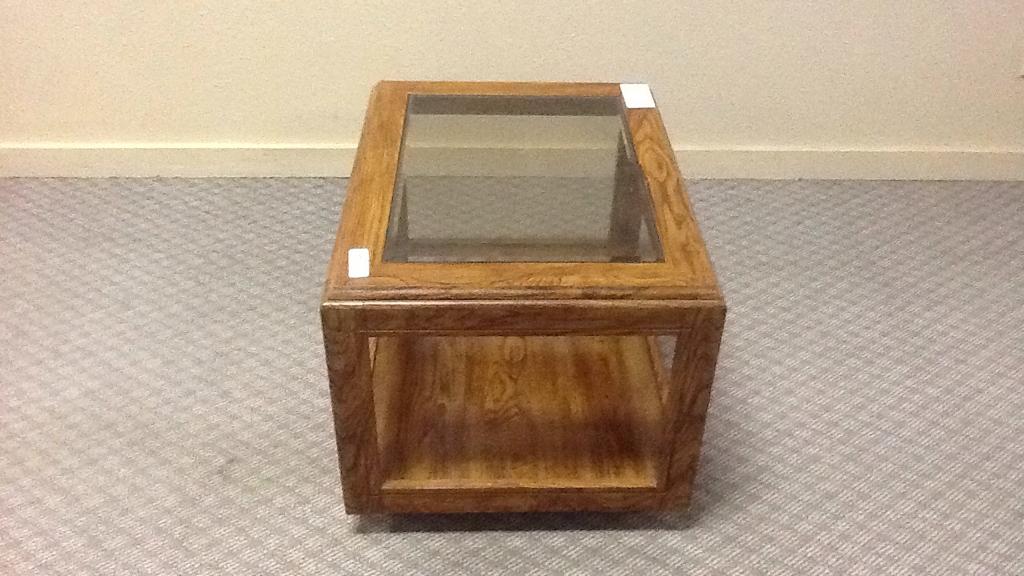 Glass and Wood Side Table