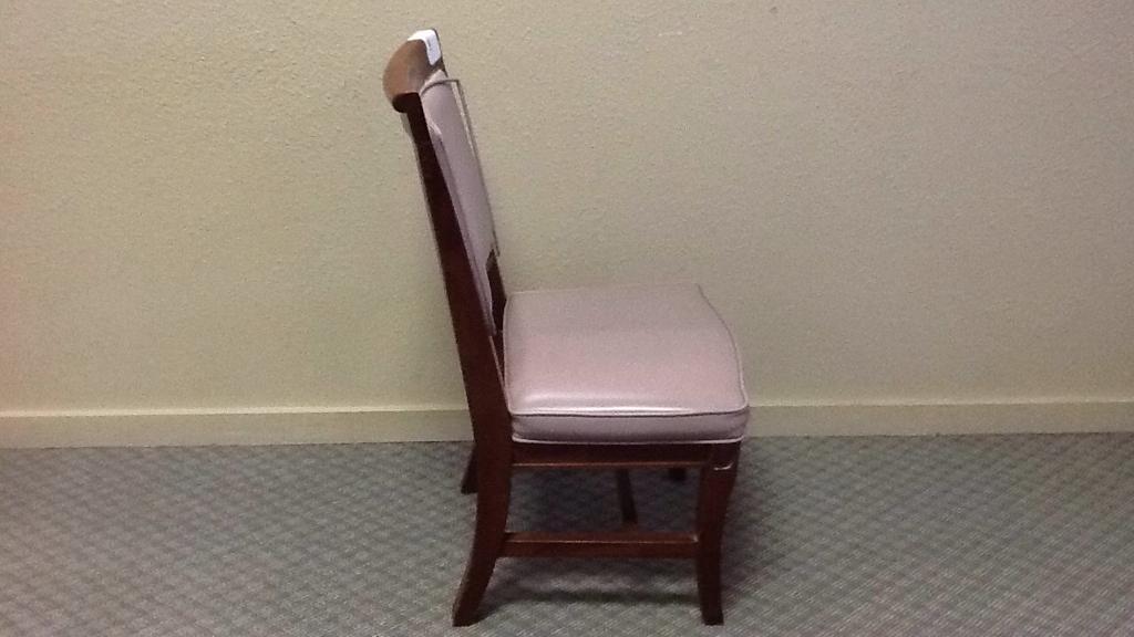 Single Dining Chair-Mauve & Wood