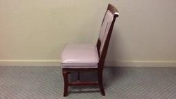 Single Dining Chair-Mauve & Wood