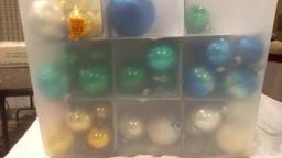 Tote of Christmas Balls & Decor