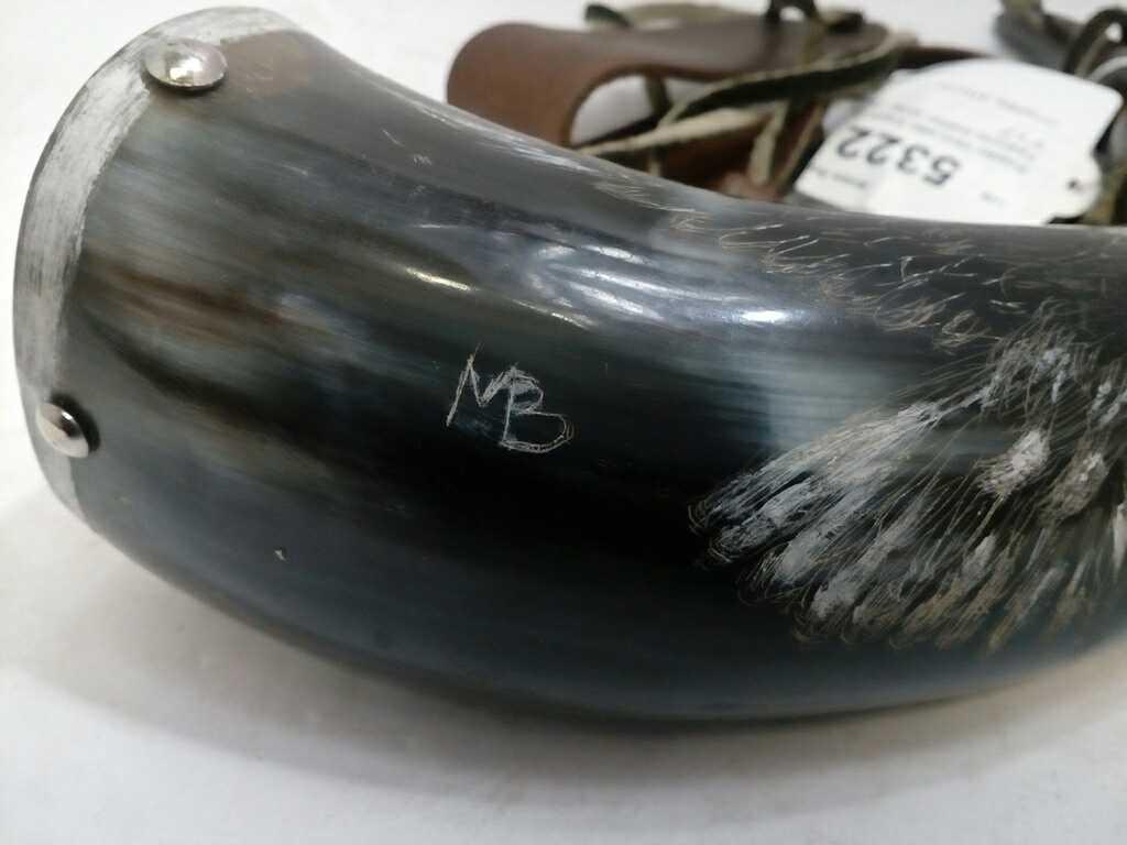 Powder Horn with Eagle Drawing