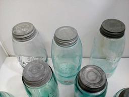 Atlas Mason Jars (Blue) Set of Eight (8)