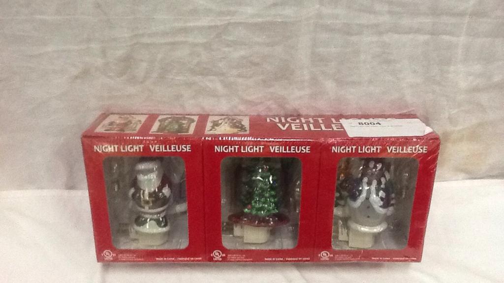 Night Light Set Santa, Tree, & Snowman