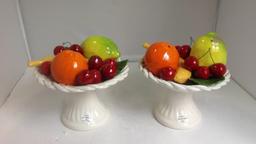 Two White Bassano ceramic centerpiece