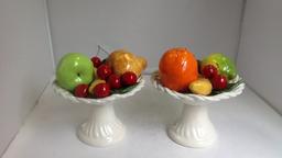 Two White Bassano ceramic centrepiece