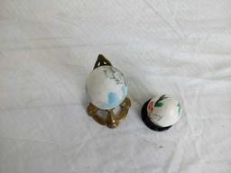 Lot Of 2 Decorative Eggs and Holders
