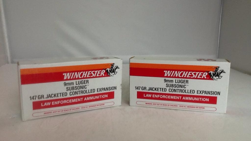 Winchester 9mm Luger Subsonic 2 boxes of 50