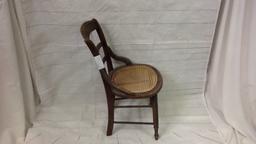 Cane Bottom Single Wood Chair