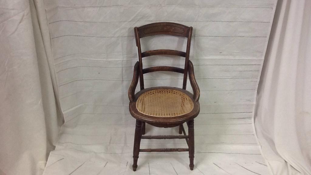 Cane Bottom Single Wood Chair