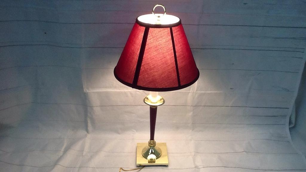 Maroon & Golden Candle Stick Lamp