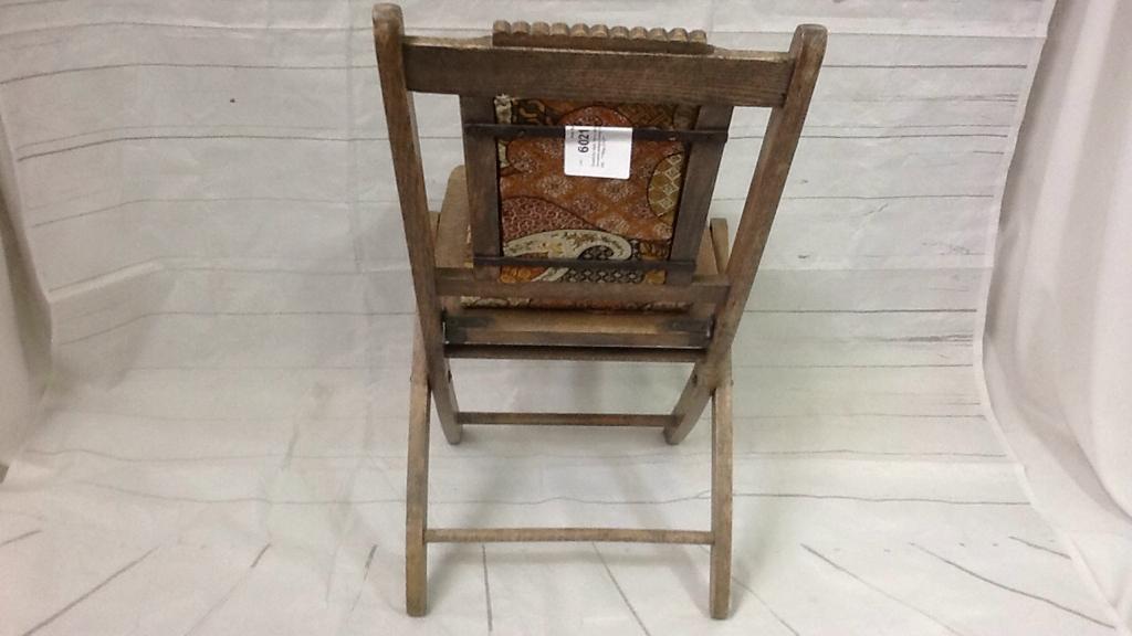 Eastlake style folding wood chair
