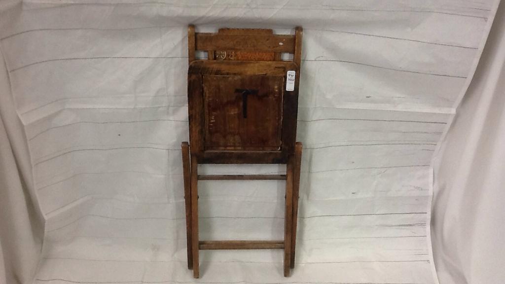 Eastlake style folding wood chair