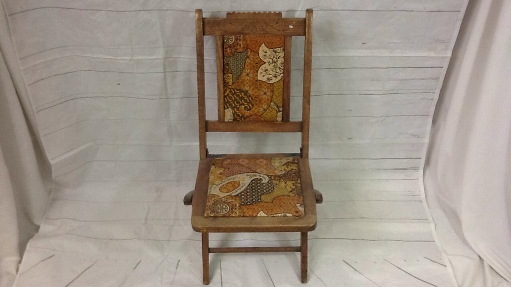 Eastlake style folding wood chair