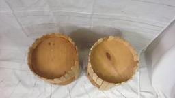 Round Wood Plant Stand Set of Two (2)