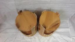 Round Wood Plant Stand Set of Two (2)