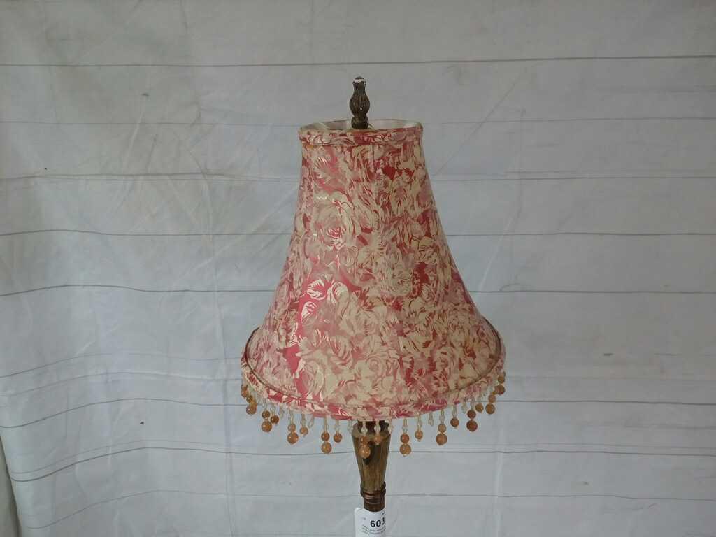 Table Lamp w/Red Roses Shade