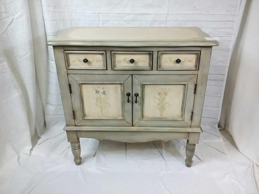 Painted Buffet Cabinet with Floral Design