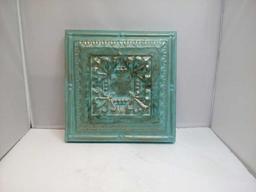 Teal Painted Tile Wall Hanger