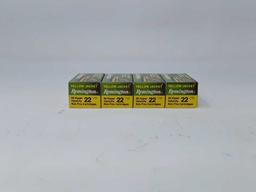 4 BOXES OF REMINGTON YELLOW JACKET 22 AMMO