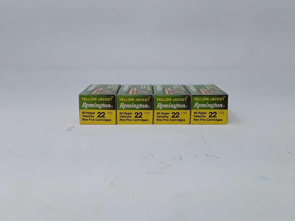 4 BOXES OF REMINGTON YELLOW JACKET 22 AMMO