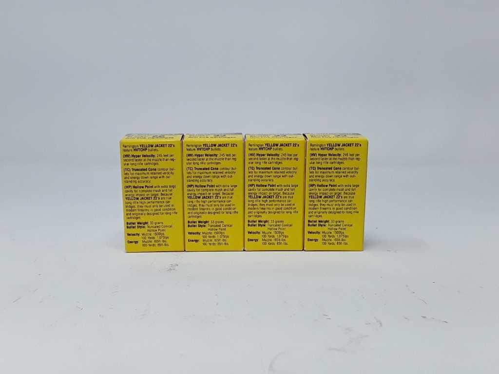 4 BOXES OF REMINGTON YELLOW JACKET 22 AMMO