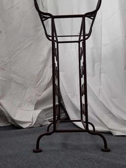 WINE RACK SIDE TABLE WITH GLASS TOP