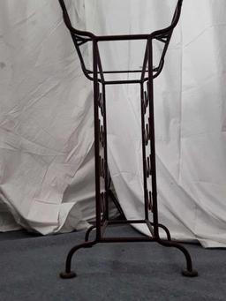 WINE RACK SIDE TABLE WITH GLASS TOP