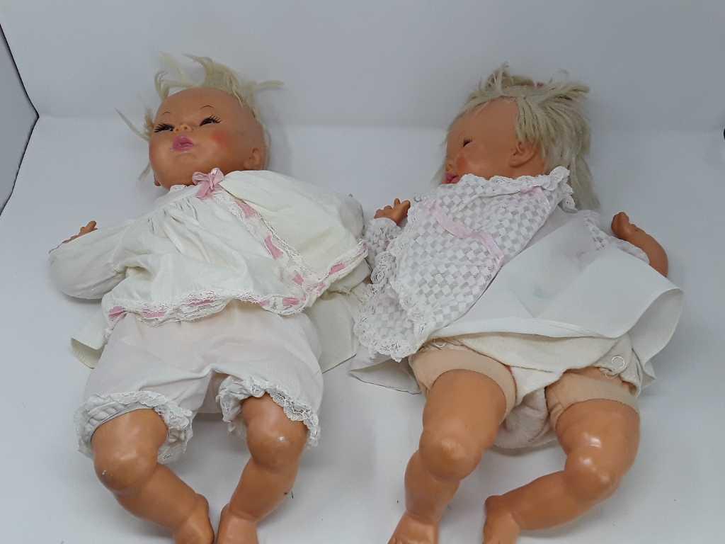 6 WELL LOVED VINTAGE DOLLS